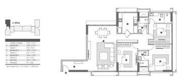 3 BHK Apartment at Raheja Park West, Santacruz West – for Rent