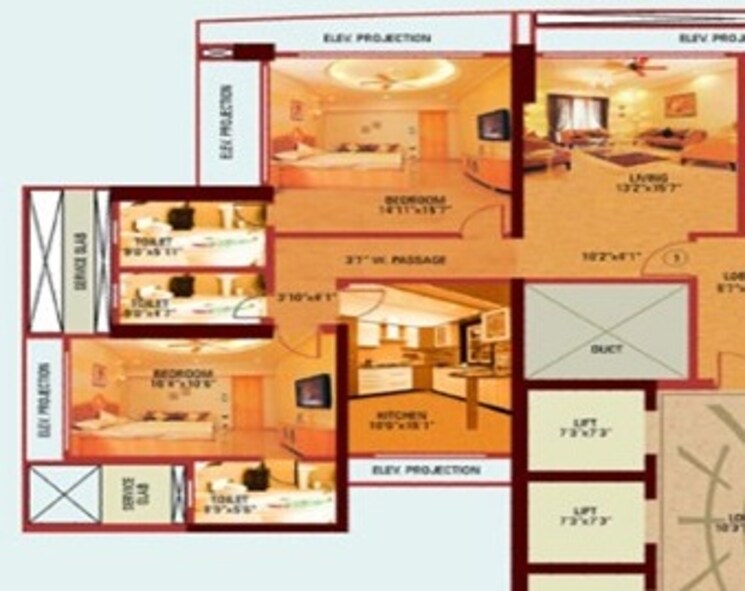Other, raheja-princess 3 Bedroom 1850 Sq.Ft. Apartment In Prabhadevi Mumbai 8634792
