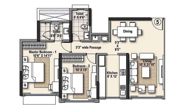 raheja ridgewood apartment 2 bhk 1280sqft 20212928232938