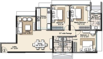  3 BHK Apartment at Raheja Ridgewood, Goregaon East – for Rent