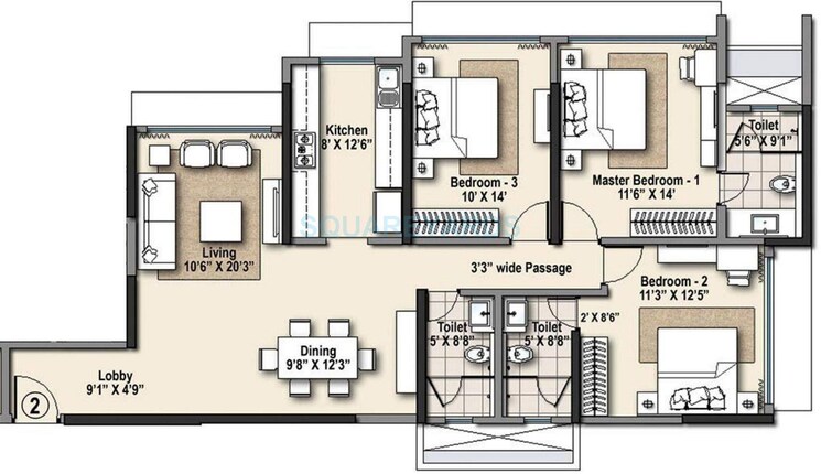 Other, raheja-ridgewood 3 Bedroom 1495 Sq.Ft. Apartment In Goregaon East Mumbai 8780460