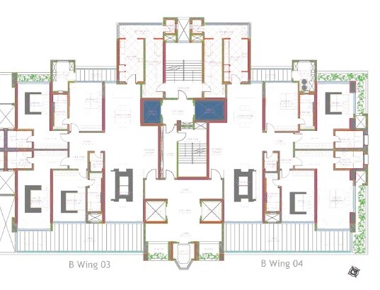 Floor plan of 4 BHK 3190 Sq. Ft. Apartment in Raiaskaran Parthenon, Mumbai