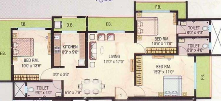raj  shree krishna apartments apartment 3 bhk 1650sqft 20214016184039