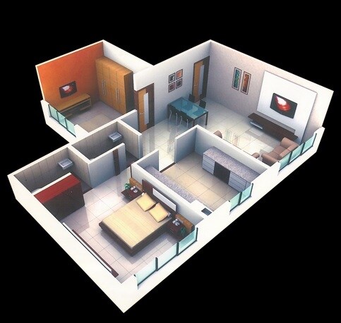 2 BHK 670 Sq. Ft. Apartment