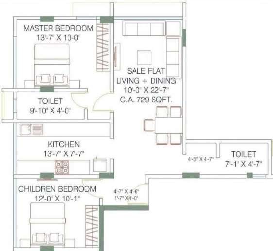 Raja Pruthi Annexe 2 BHK Layout