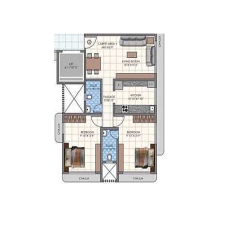 Rajendra Apartments Malad 2 BHK Layout