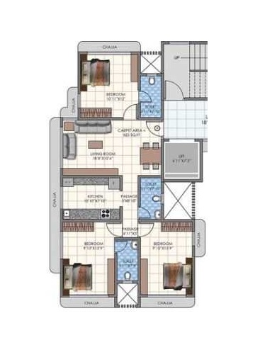 Rajendra Apartments Malad 3 BHK Layout