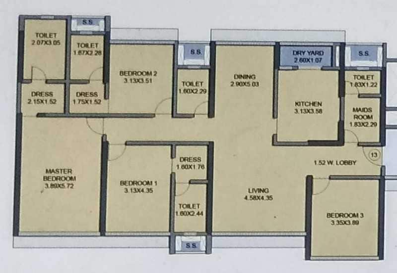 4 BHK 1763 Sq. Ft. Apartment