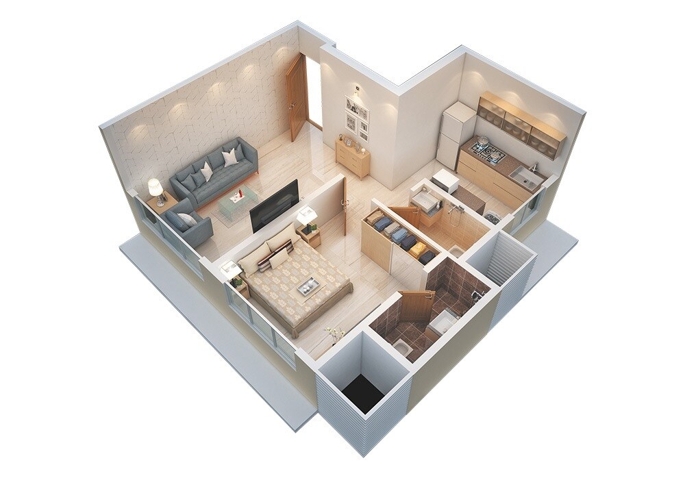 1 BHK 386 Sq. Ft. Apartment