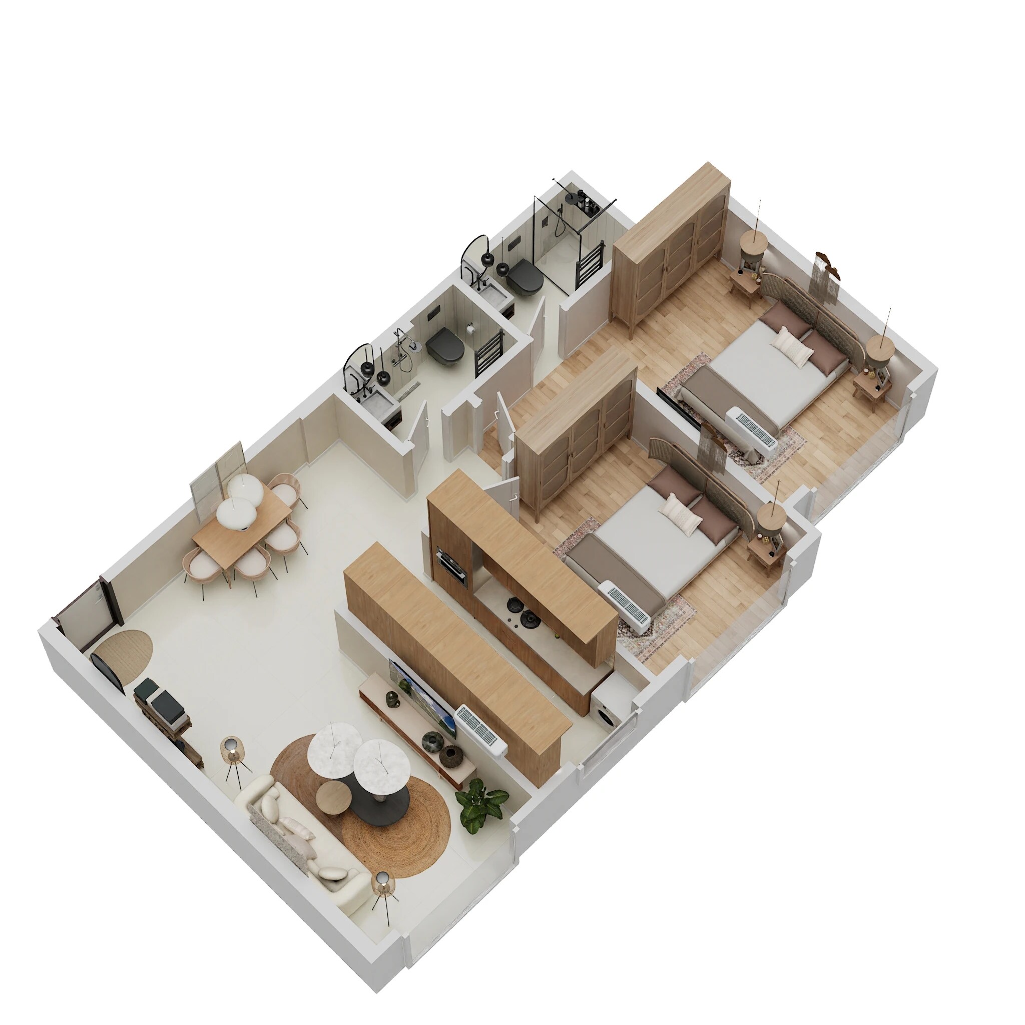 Floor plan of 2 BHK 750 Sq. Ft. Apartment in Ranbir Greenpath, Mumbai