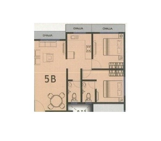 Floor plan of 2 BHK 698 Sq. Ft. Apartment in Ratnadeep CHS Tilak Nagar, Mumbai