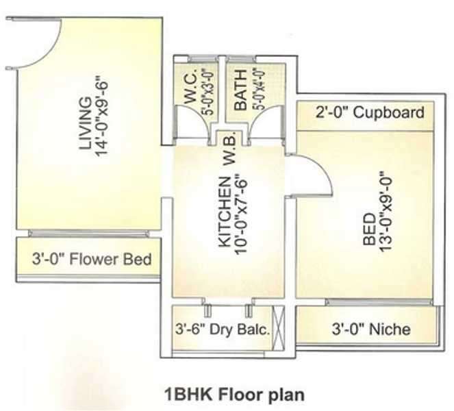 1 BHK 335 Sq. Ft. Apartment in Ravi Gaurav Samruddhi