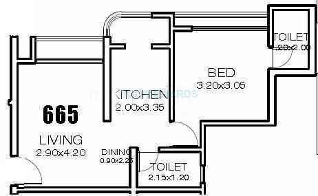 1 BHK 800 Sq. Ft. Apartment