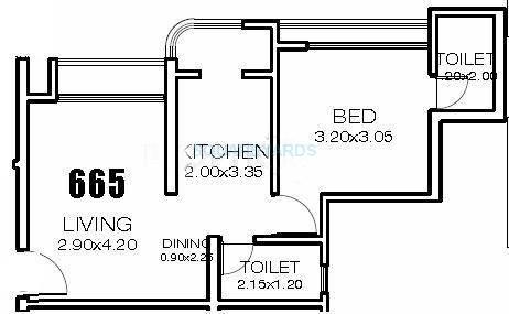 ravi group gaurav iconic apartment 1bhk 800sqft1