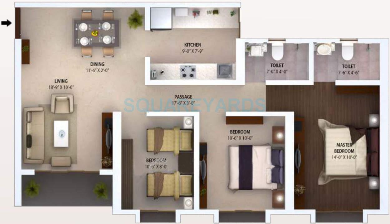 Ravi Group The Era 3 BHK Layout