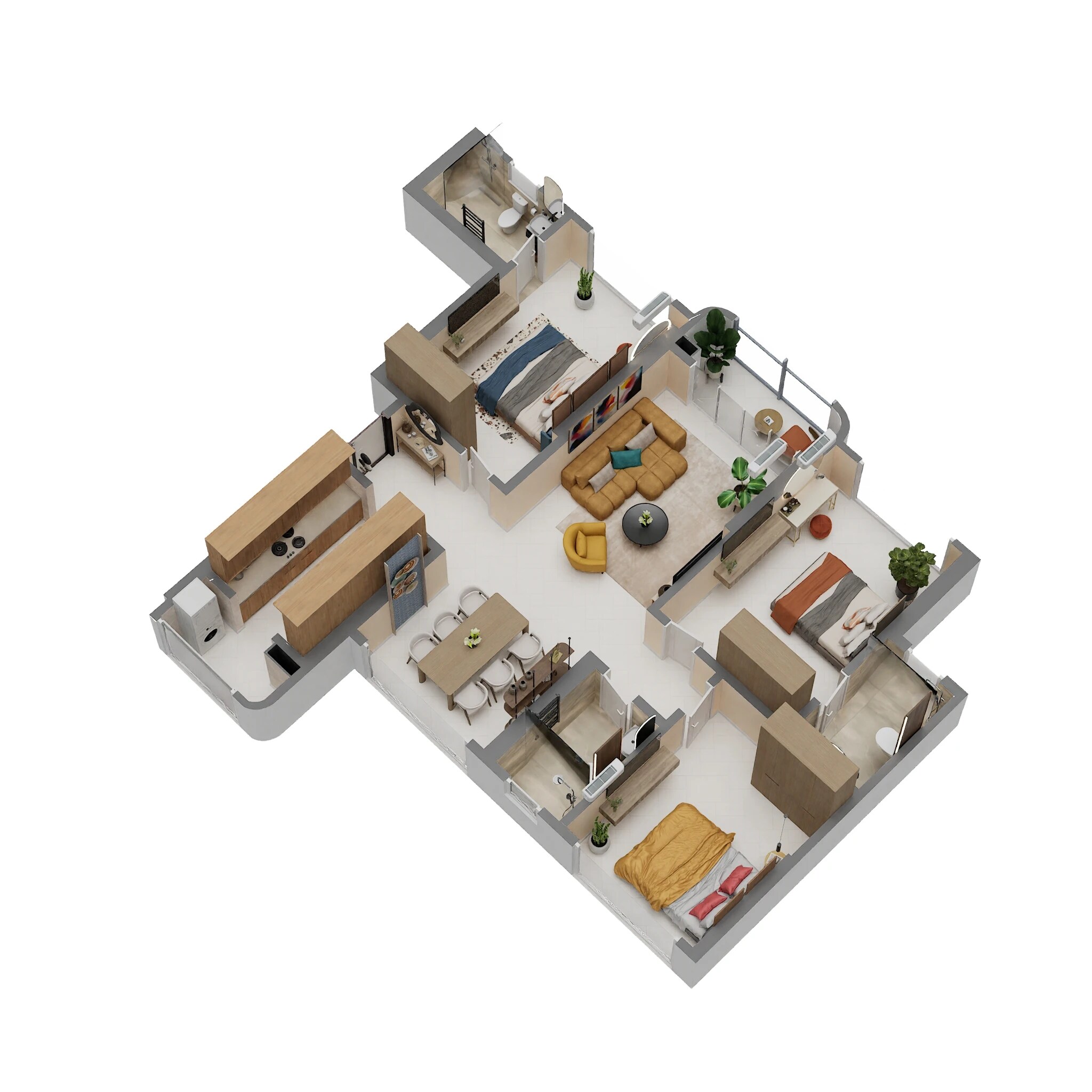 3 BHK 1113 Sq. Ft. Apartment