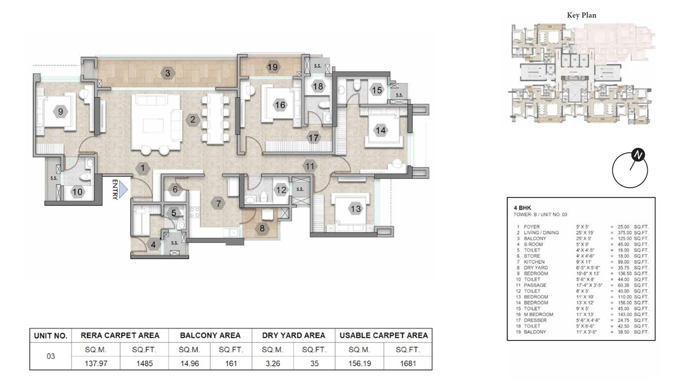 4 BHK 1681 Sq. Ft. Apartment