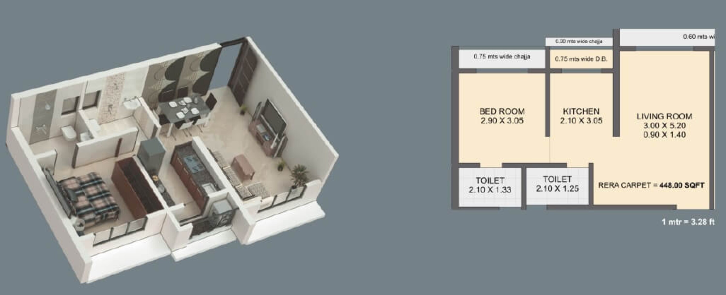 1 Bhk 410 Sq Ft Apartment For Sale In Re Form Delta House Mumbai