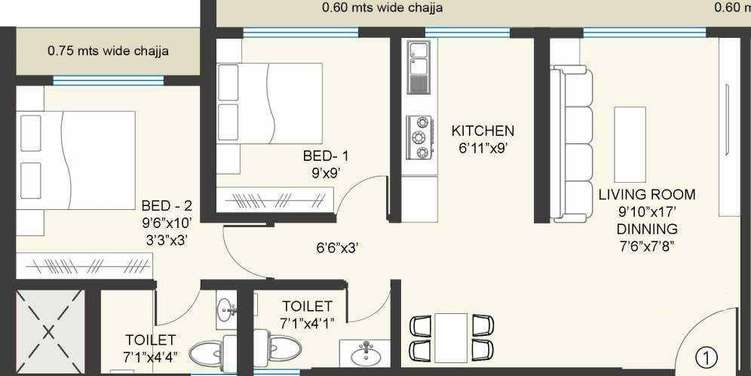 re form delta house apartment 2 bhk 620sqft 20233711143748