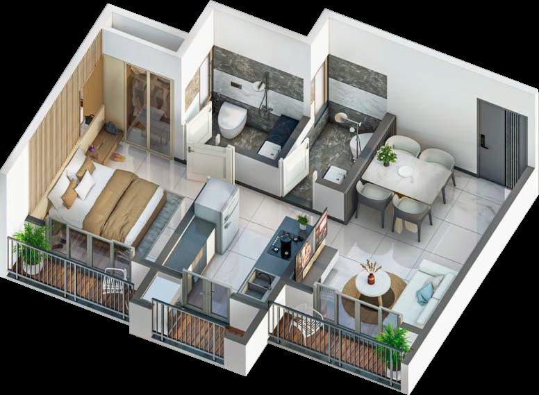 Realtech Dhananjay Heights 1 BHK Layout