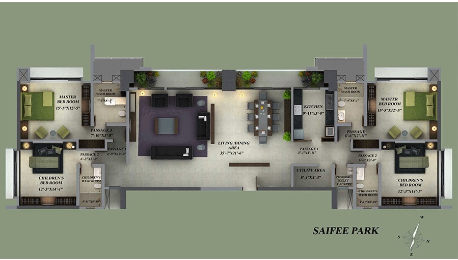 Redstone Saifee Park 4 BHK Layout