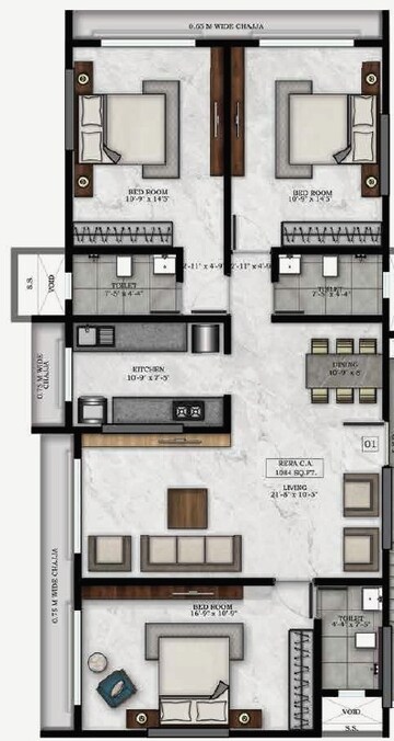  3 BHK Apartment at Rishabraj Blue Lotus, Khar West – for Sale
