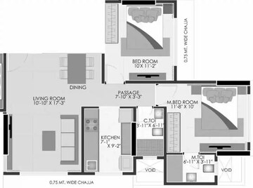  2 BHK Apartment at Rishabraj Suraj, Kastur Park – for Rent