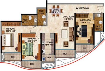  3 BHK Apartment at RNA Continental, Chembur – for Rent