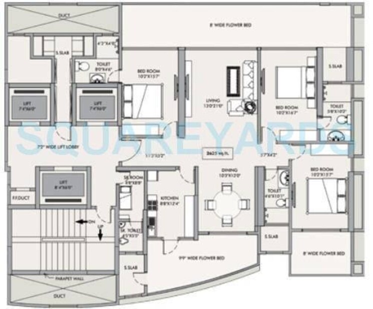 Other, rna-mirage 3 Bedroom 1625 Sq.Ft. Apartment In Worli Mumbai 9082165