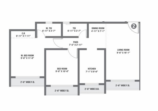 2 BHK 514 Sq. Ft. Apartment in RNA NG Diamond Hill