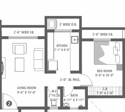 1 BHK 337 Sq. Ft. Apartment in RNA NG VIBRANCY