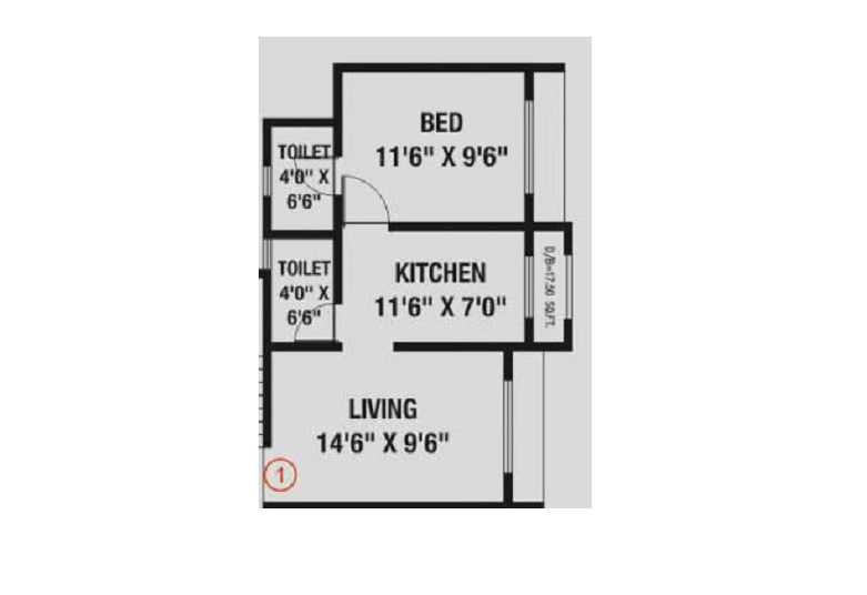 1 BHK 356 Sq. Ft. Apartment in RNA Platinum City