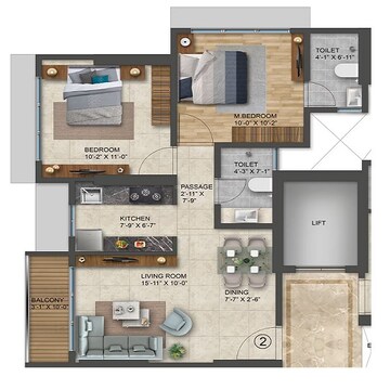  2 BHK Apartment at Rockline The Meridian Towers, Ghatkopar West – for Sale