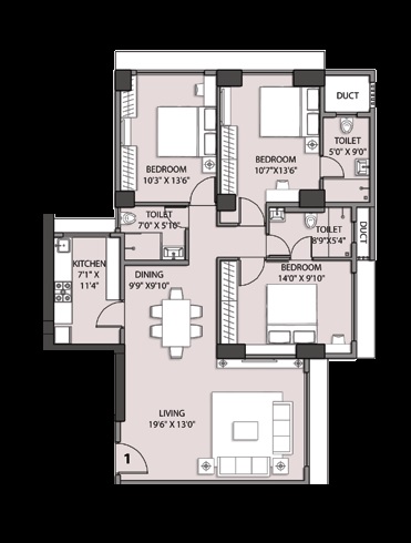 rohan lifescapes kshitij apartment 3 bhk 1063sqft 20232409172400