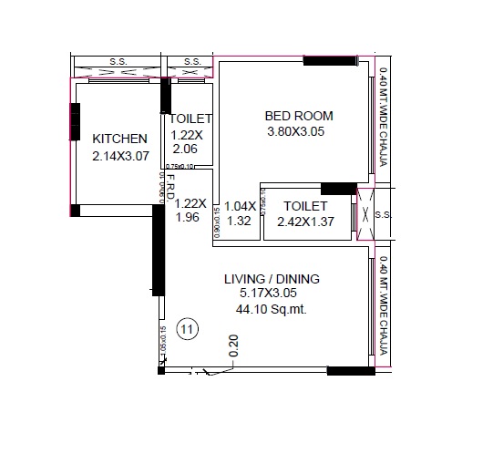 1 BHK 459 Sq. Ft. Apartment in Rohan Lifescapes Siddhant