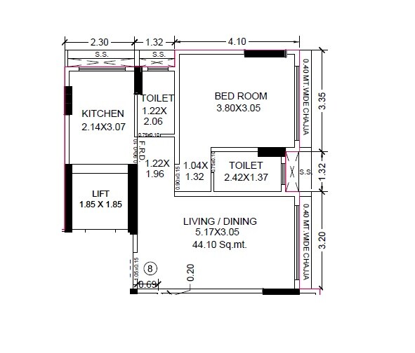 1 BHK 490 Sq. Ft. Apartment