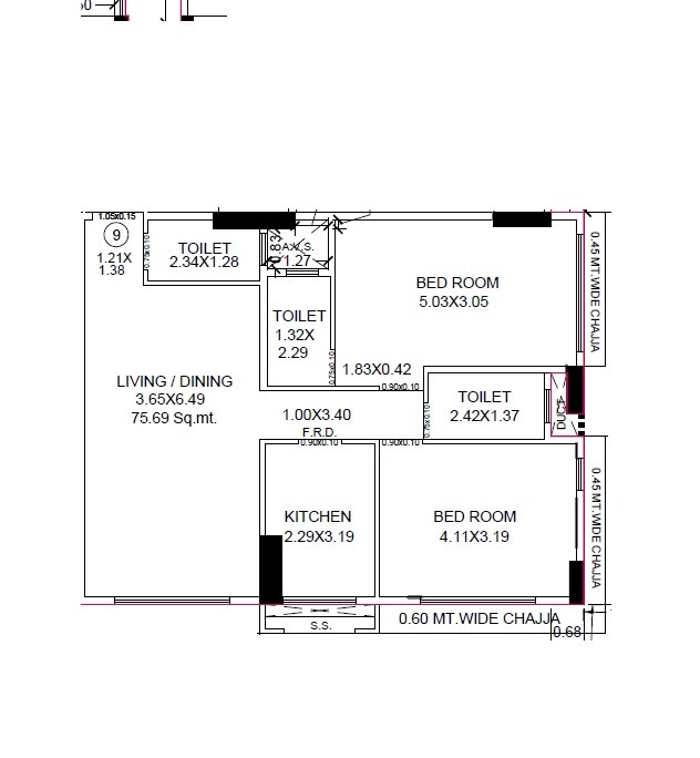 2 BHK 856 Sq. Ft. Apartment