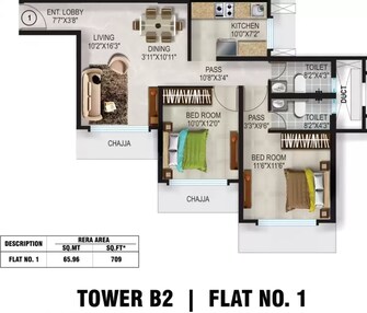 2 BHK Apartment For Resale in Romell Aether Pandurang Wadi Mumbai  7749504