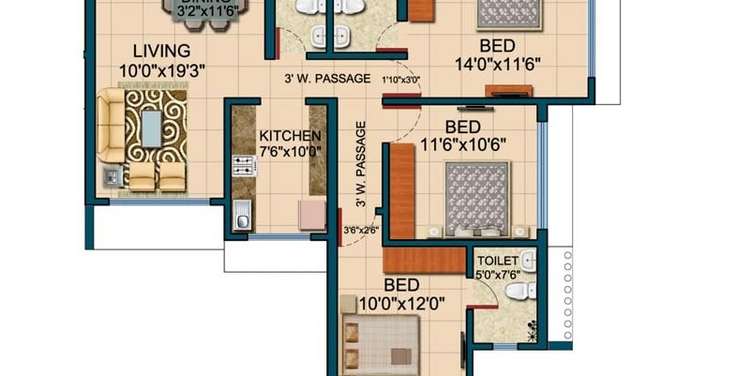 romell diva apartment 3 bhk 960sqft 20211428201438