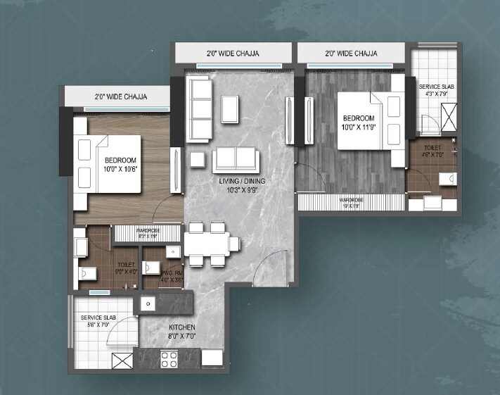Other, roswalt-zaiden 2 Bedroom 674 Sq.Ft. Apartment In Vaishali Nagar Mumbai 8919290