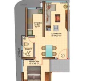 1 BHK 503 Sq. Ft. Apartment in Rubberwala Nebula