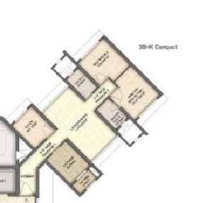 Floor plan of 4 BHK 799 Sq. Ft. Apartment in Runwal Anthurium, Mumbai