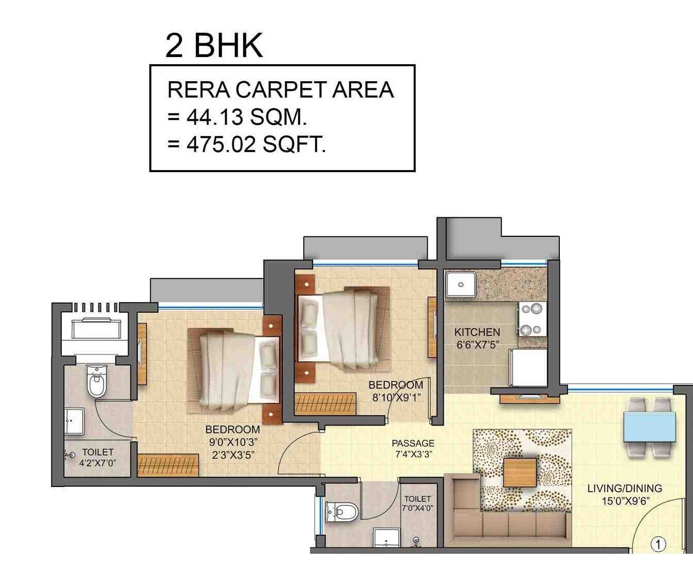Other, runwal-avenue 2 Bedroom 475 Sq.Ft. Apartment In Kanjurmarg East Mumbai 9039044