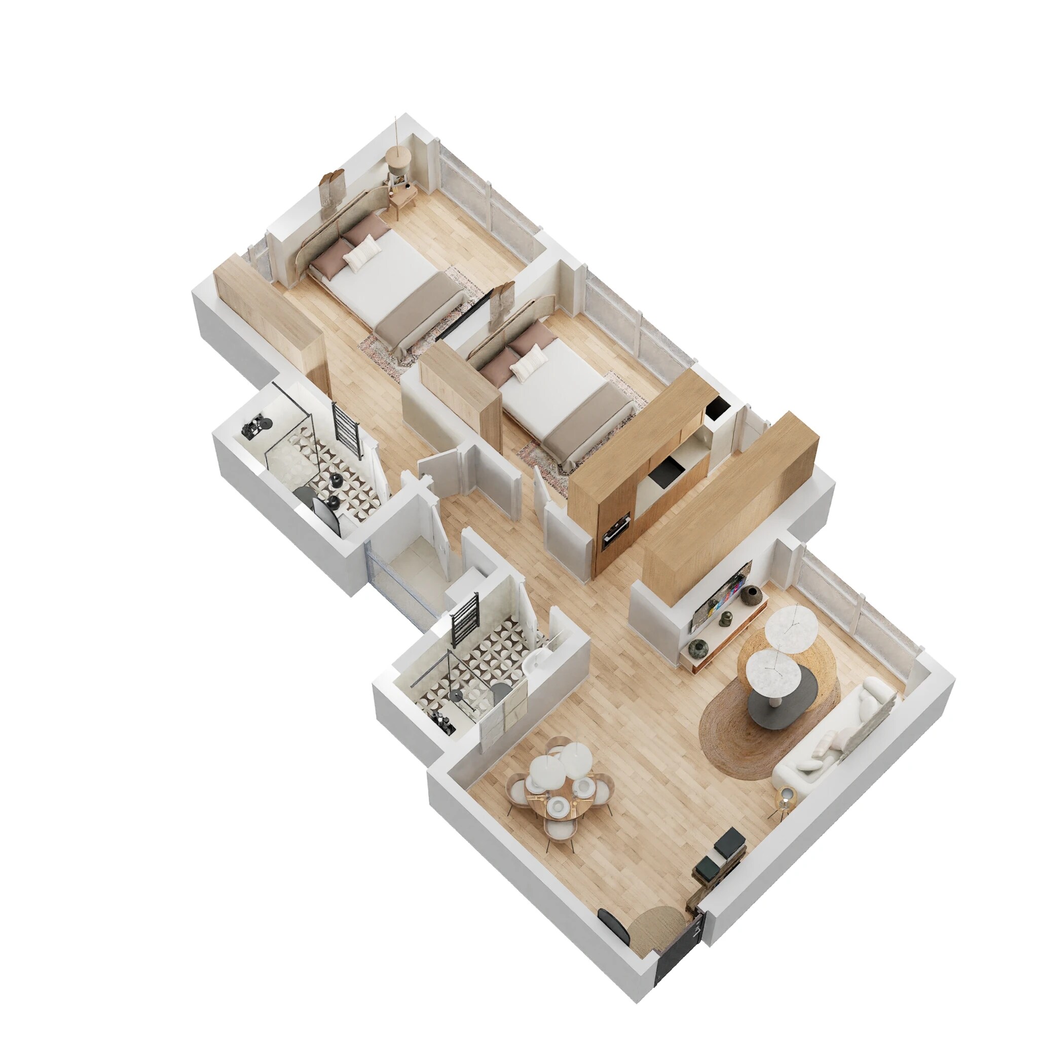 3 BHK 687 Sq. Ft. Apartment