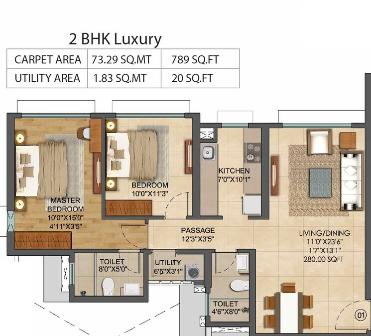 Other, runwal-bliss 2 Bedroom 789 Sq.Ft. Apartment In Kanjurmarg East Mumbai 8797441