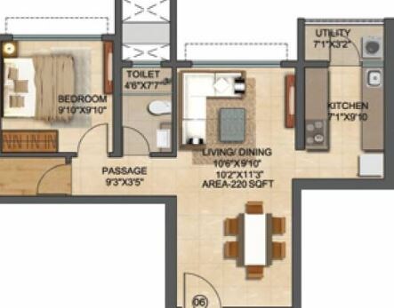 1 BHK 537 Sq. Ft. Apartment