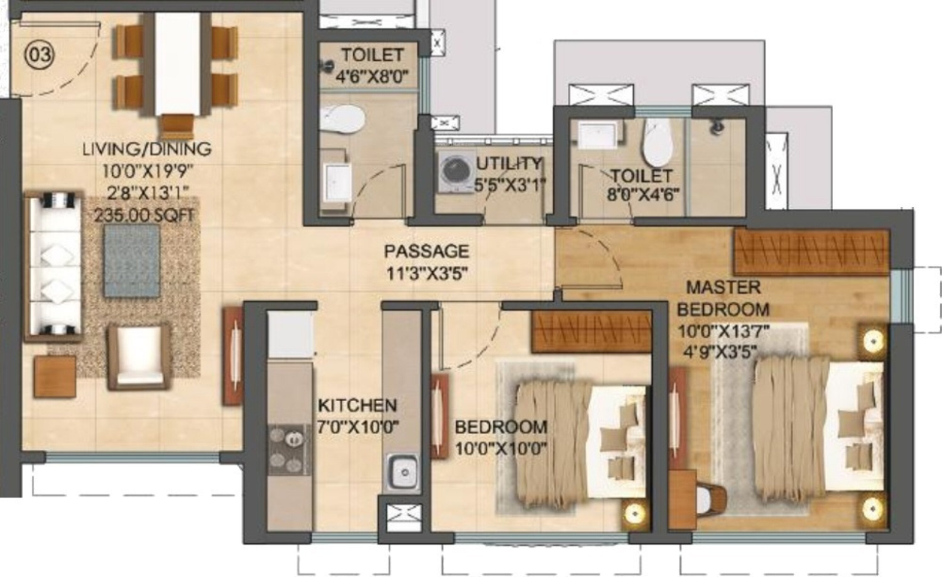 runwal bliss wing e apartment 2 bhk 669sqft 20214327134305