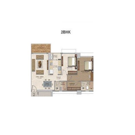 2 BHK 859 Sq. Ft. Apartment