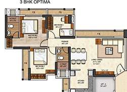 3 BHK 989 Sq. Ft. Apartment in Runwal Ebony