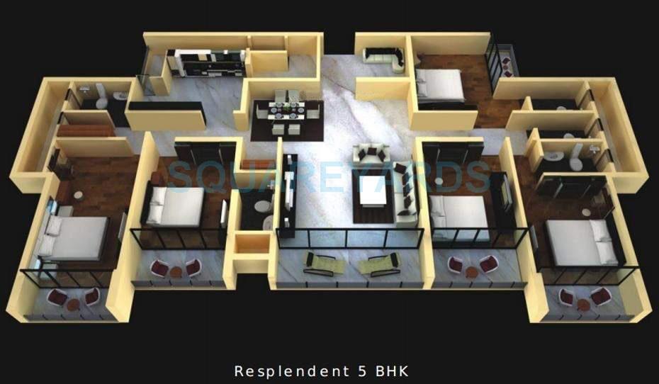 Floor plan of 5 BHK 2753 Sq. Ft. Apartment in Runwal Elegante, Mumbai